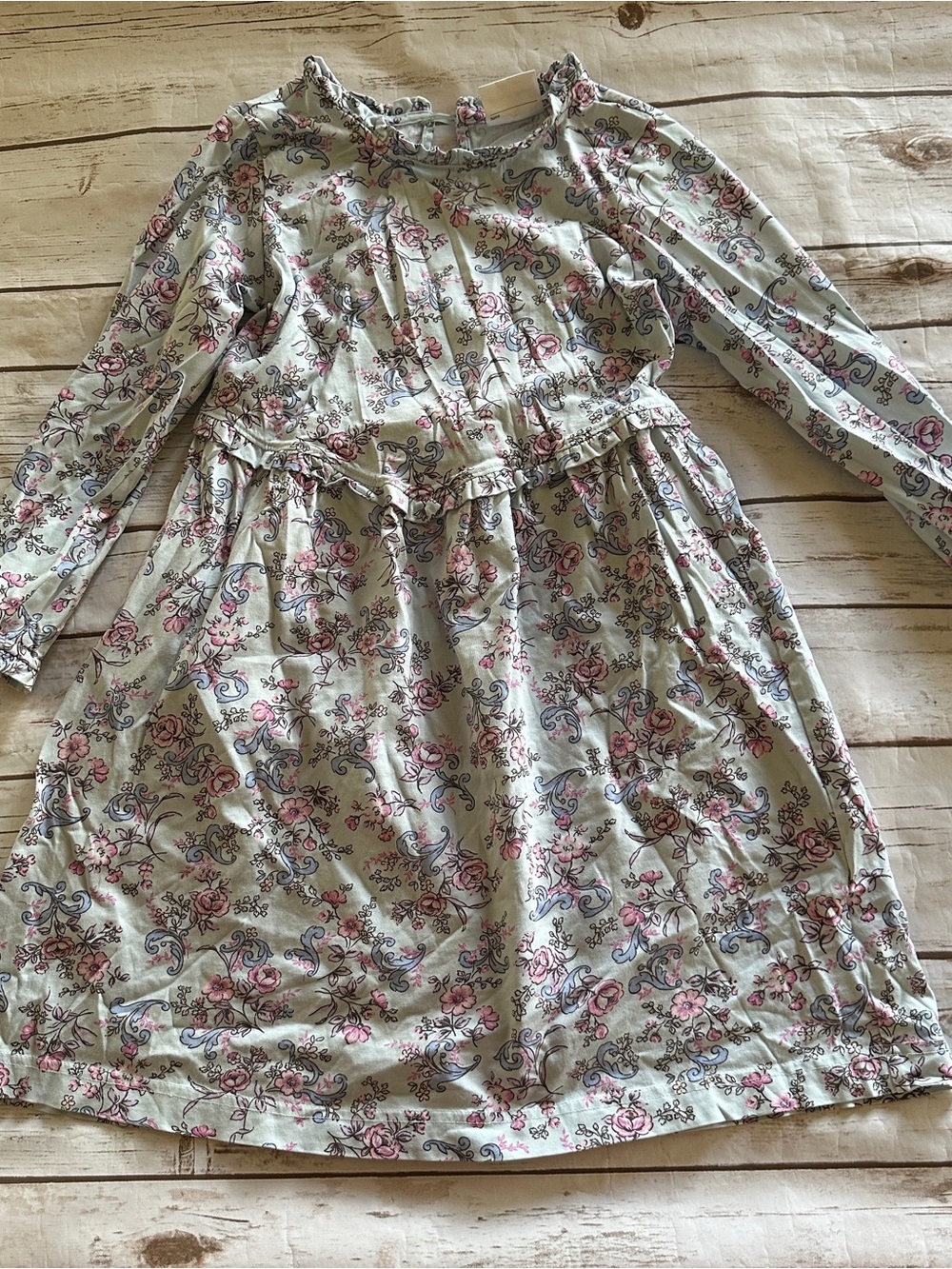 Hanna blue floral dress fair two faint spots 120